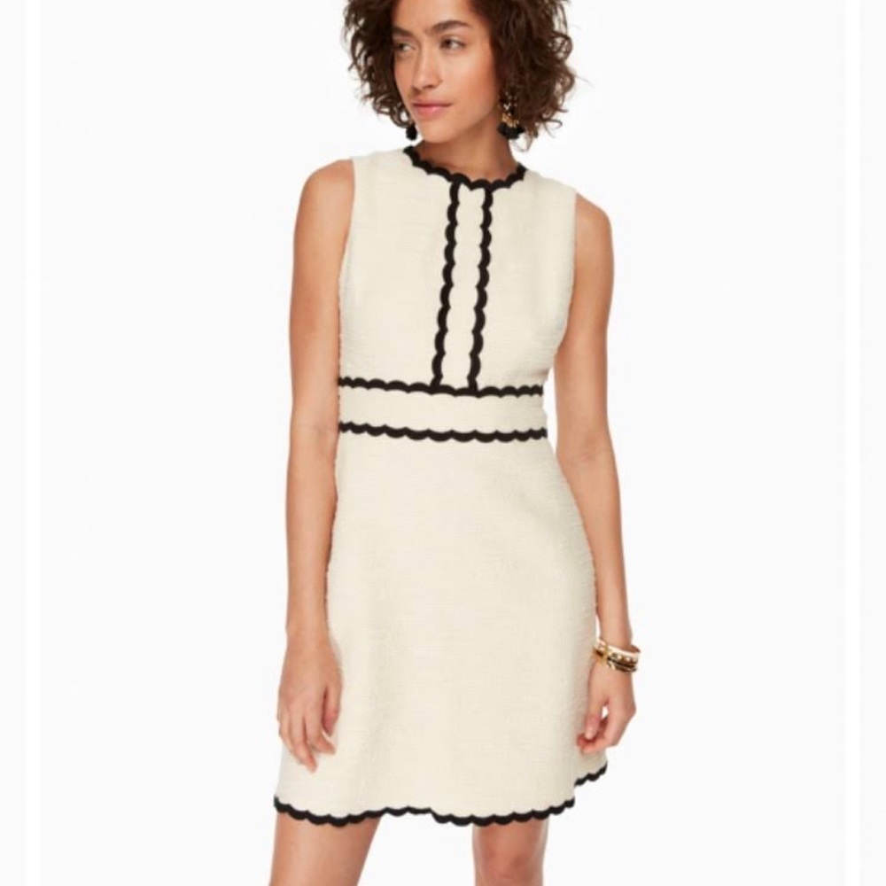 Kate Spade Tweed Scallop Dress
